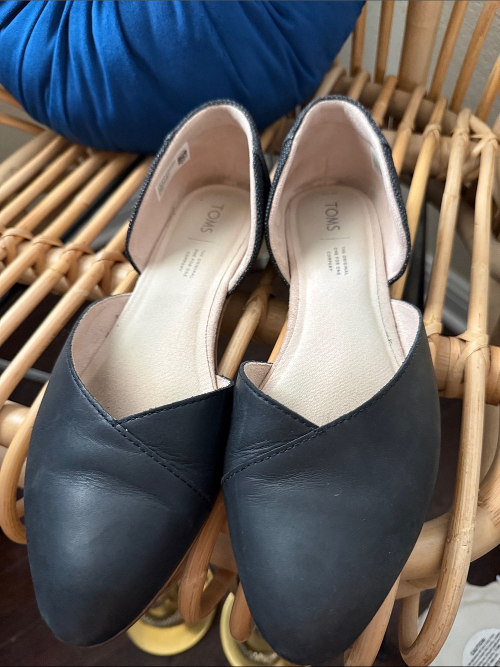 TOMS Black Women's D'Orsay Flats
